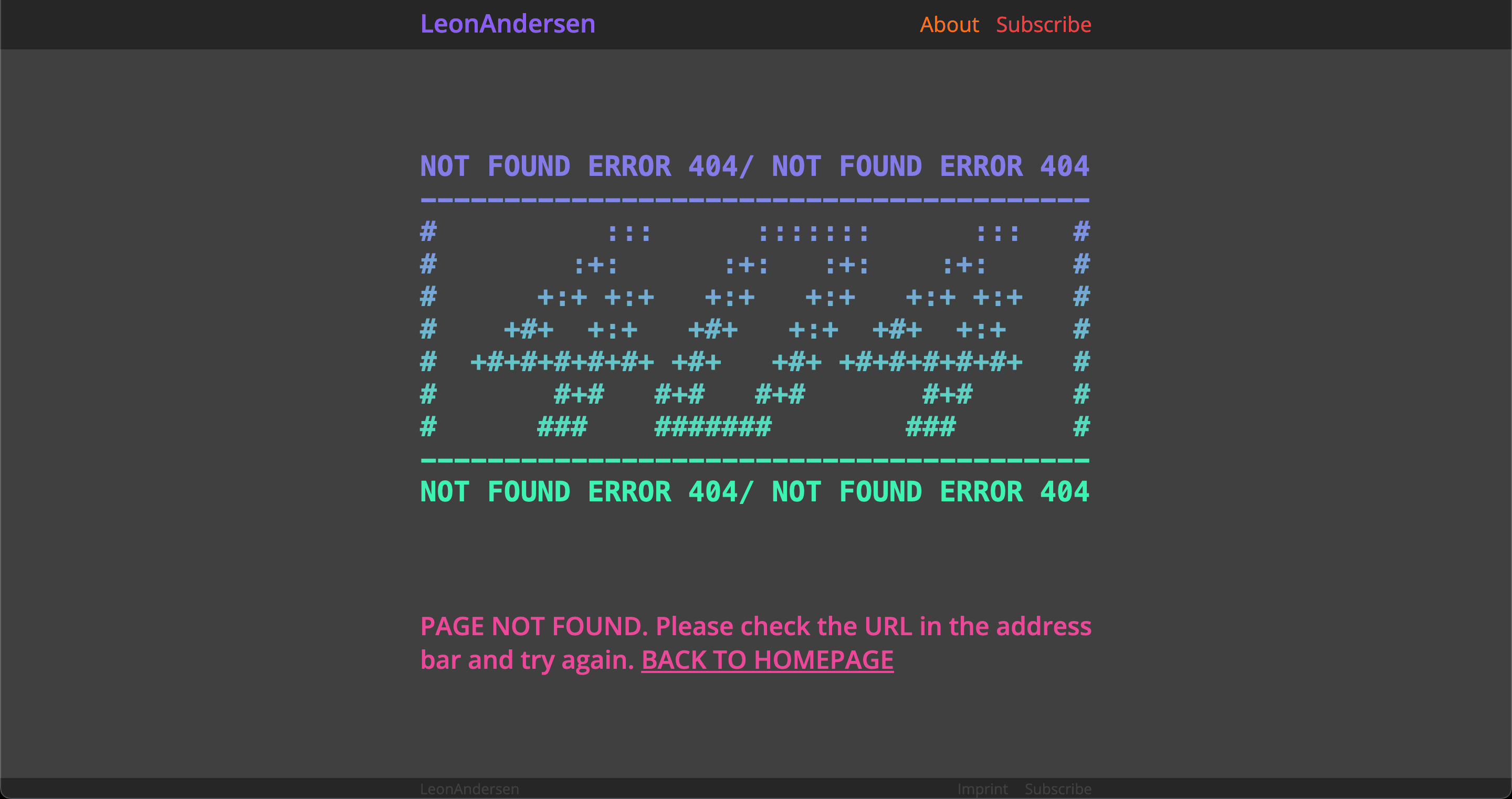 a screenshot of my 404 page