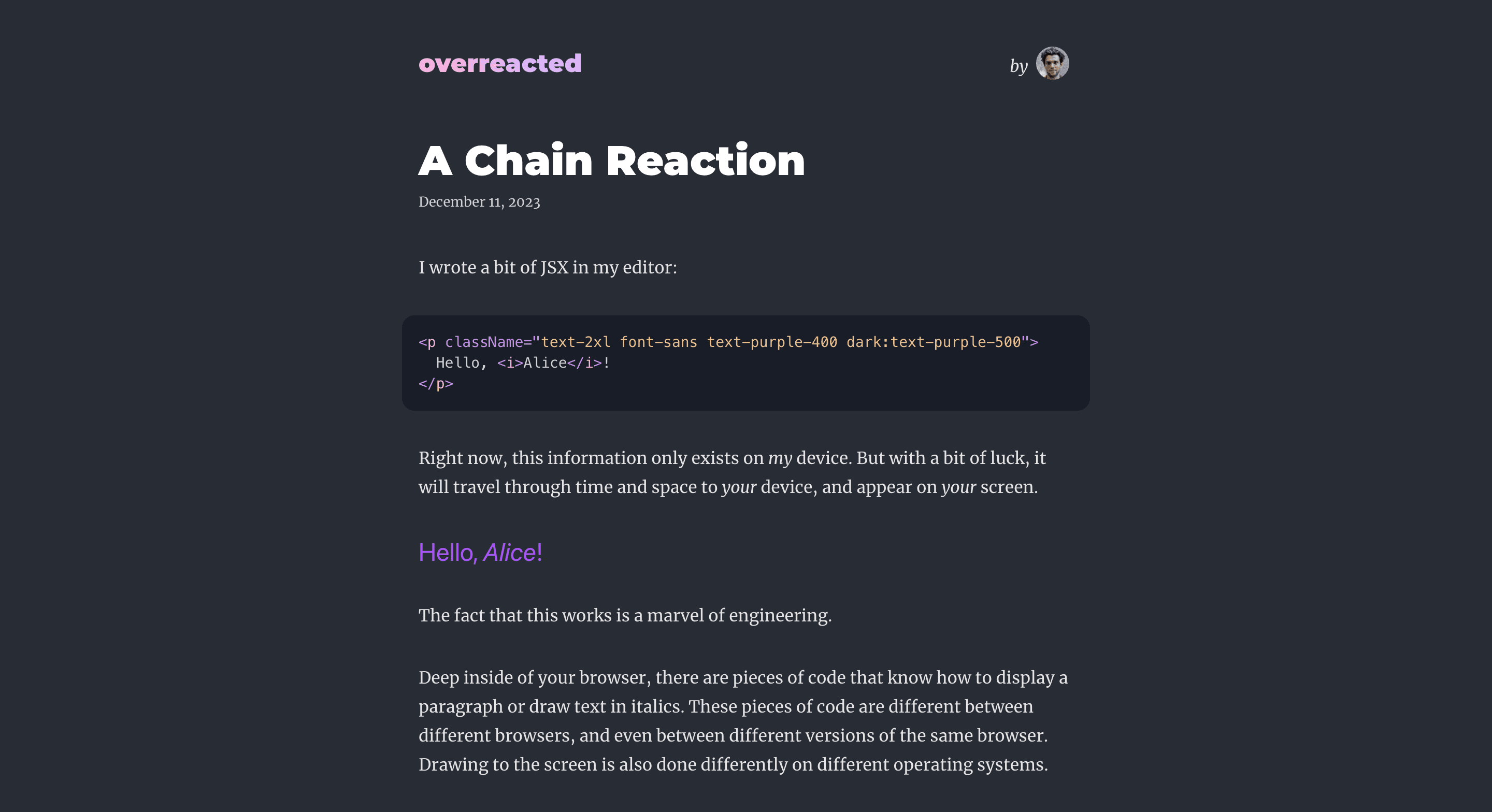 screenshot of dev blog overreacted.io